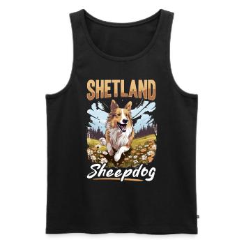 Shetland Sheepdog Dog Sheltie shetland sheepdog - Men's Premium Organic Tank Top - black - Front - AI Model Male 178 light (178cm)
