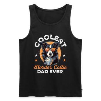 Border Collie Dog - Coolest Border Collie Dad ever - Men's Premium Organic Tank Top - black - Front - AI Model Male 178 light (178cm)
