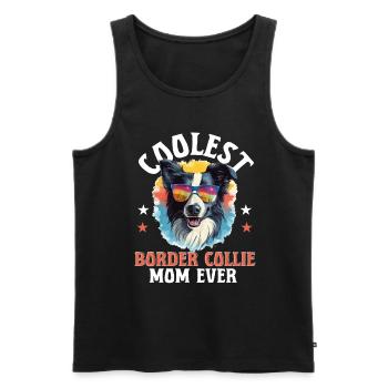 Border Collie Dog - La maman Border Collie la plus cool de tous les temps - Débardeur bio Premium Homme - noir - Devant - AI Model Male 178 light (178cm)