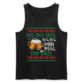 HO HO HOL MIR MAL EIN BIER Weihnachten - Männer Premium Bio Tank Top - Schwarz - Vorne - AI Model Male 178 light (178cm)