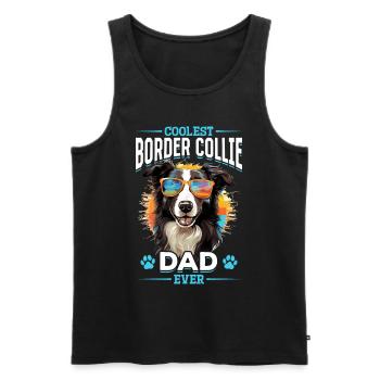 Border Collie Dog - Coolest Border Collie Dad ever - Men's Premium Organic Tank Top - black - Front - AI Model Male 178 light (178cm)