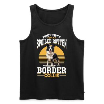 Border Collie Dog Property of a spoiled rotten - Männer Premium Bio Tank Top - Schwarz - Vorne - Michal (187cm)