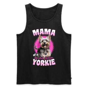 Yorkshire Terrier Dog Mama of a Spoiled Rotten - Männer Premium Bio Tank Top - Schwarz - Vorne - Michal (187cm)