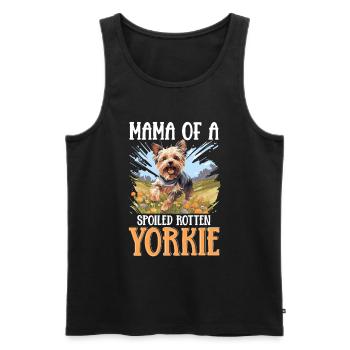 Yorkshire Terrier Dog Yorkie Mama of a Spoiled - Männer Premium Bio Tank Top - Schwarz - Vorne - Michal (187cm)