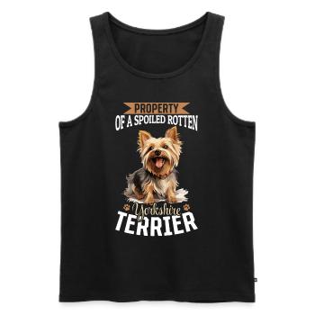 Dog Yorkie - Yorkshire Terrier - Männer Premium Bio Tank Top - Schwarz - Vorne - Michal (187cm)