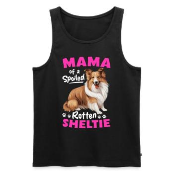Chien de berger Shetland - Maman d’un pourri gâté - Débardeur bio Premium Homme - noir - Devant - Michal (187cm)