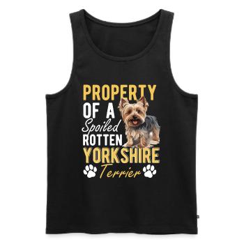 Dog Yorkie - Property of a Yorkshire Terrier - Männer Premium Bio Tank Top - Schwarz - Vorne - Michal (187cm)
