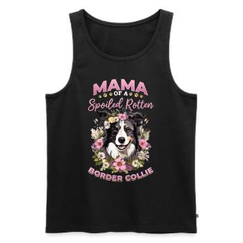 Border Collie Dog - Maman d’un pourri gâté - Débardeur bio Premium Homme - noir - Devant - AI Model Male 178 light (178cm)