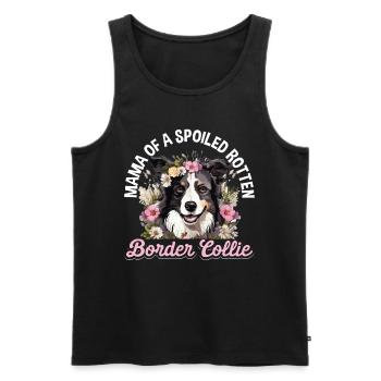 Chien Border Collie - Maman d’un Border Collie - Débardeur bio Premium Homme - noir - Devant - AI Model Male 178 light (178cm)