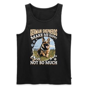 German Shepherd Dog Breed Pet make me happy - Men's Premium Organic Tank Top - black - Front - Michal (187cm)
