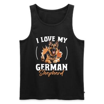 German Shepherd Dog Breed Pet I Love my - Männer Premium Bio Tank Top - Schwarz - Vorne - Michal (187cm)