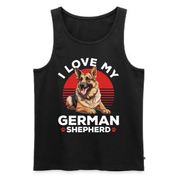 German Shepherd Dog Breed Pet I Love my - Männer Premium Bio Tank Top - Schwarz - Vorne - Michal (187cm)