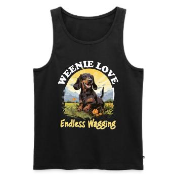 Dachshund wiener sausage dog Weenie love endless - Männer Premium Bio Tank Top - Schwarz - Vorne - AI Model Male 178 light (178cm)