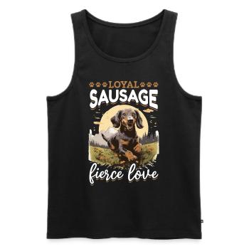 Dachshund wiener sausage dog Loyal sausage fierce - Männer Premium Bio Tank Top - Schwarz - Vorne - AI Model Male 178 light (178cm)