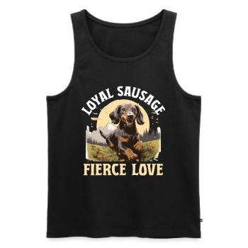 Dachshund wiener sausage dog Loyal sausage - Männer Premium Bio Tank Top - Schwarz - Vorne - AI Model Male 178 light (178cm)