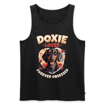 Dachshund sausage dog Doxie lover forever obsessed - Männer Premium Bio Tank Top - Schwarz - Vorne - AI Model Male 178 light (178cm)