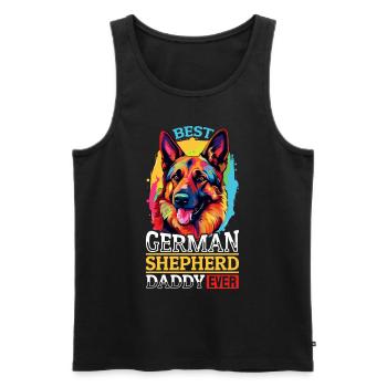 German Shepherd Dog Breed German Shepherd Daddy - Männer Premium Bio Tank Top - Schwarz - Vorne - AI Model Male 178 light (178cm)