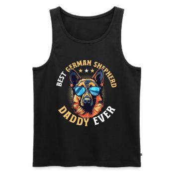 German Shepherd Dog Breed German Shepherd Daddy - Men's Premium Organic Tank Top - black - Front - AI Model Male 178 light (178cm)