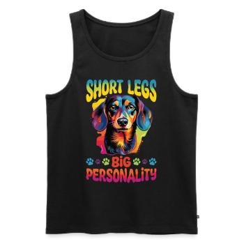 Dachshund wiener sausage dog Short legs - Men's Premium Organic Tank Top - black - Front - Michal (187cm)