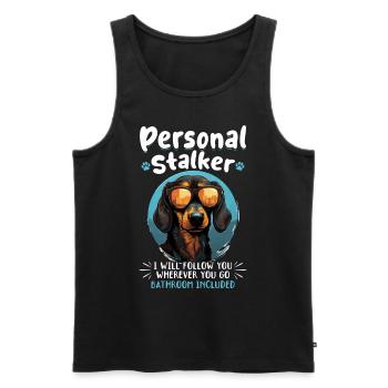 Dachshund wiener sausage dog Personal stalker - Männer Premium Bio Tank Top - Schwarz - Vorne - AI Model Male 178 light (178cm)