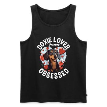 Dachshund wiener Doxie lover forever obsessed - Männer Premium Bio Tank Top - Schwarz - Vorne - AI Model Male 178 light (178cm)