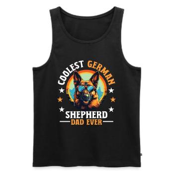 Dog Breed Coolest German Shepherd Dad Ever - Männer Premium Bio Tank Top - Schwarz - Vorne - AI Model Male 178 light (178cm)