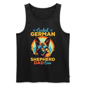 Dog Breed Coolest German Shepherd Dad Ever - Männer Premium Bio Tank Top - Schwarz - Vorne - AI Model Male 178 light (178cm)