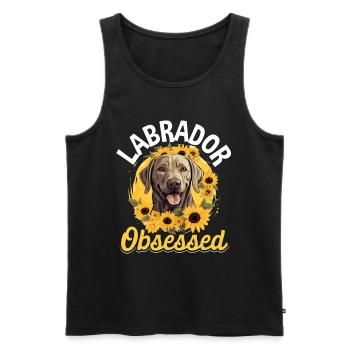 Labrador Retriever Dog Breed Pet Labrador Obsessed - Männer Premium Bio Tank Top - Schwarz - Vorne - Michal (187cm)