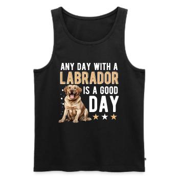 Labrador Retriever Dog Breed Pet - Men's Premium Organic Tank Top - black - Front - Michal (187cm)