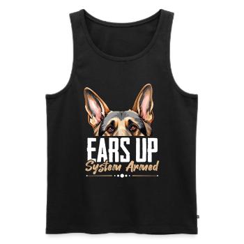 German Shepherd Dog Breed Pet Ears Up System Armed - Men's Premium Organic Tank Top - black - Front - Michal (187cm)