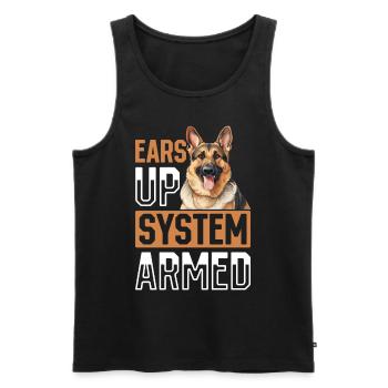 German Shepherd Dog Breed Pet Ears Up System Armed - Men's Premium Organic Tank Top - black - Front - Michal (187cm)