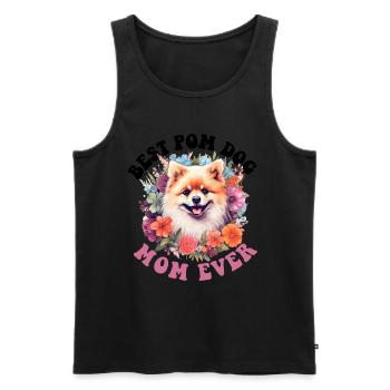 Pomeranian Pom Dog Pom-Pom - Best Pom Dog Mom ever - Männer Premium Bio Tank Top - Schwarz - Vorne - AI Model Male 178 light (178cm)