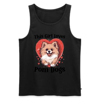 Pomeranian Pom-Pom - This Girl loves Pom Dogs - Männer Premium Bio Tank Top - Schwarz - Vorne - AI Model Male 178 light (178cm)