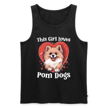 Pomeranian Pom-Pom - This Girl loves Pom Dogs - Männer Premium Bio Tank Top - Schwarz - Vorne - AI Model Male 178 light (178cm)
