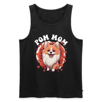 Poméranie Pom Chien Pom-Pom - Pom Mom - Débardeur bio Premium Homme - noir - Devant - AI Model Male 178 light (178cm)