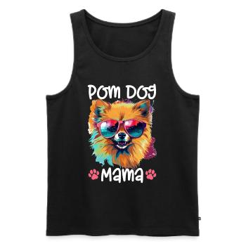 Poméranie Pom Dog Pom-Pom - Pom Dog Mama - Débardeur bio Premium Homme - noir - Devant - AI Model Male 178 light (178cm)