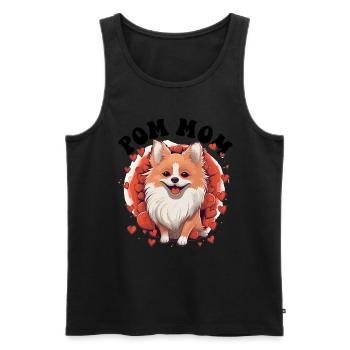 Poméranie Pom Chien Pom-Pom - Pom Mom - Débardeur bio Premium Homme - noir - Devant - AI Model Male 178 light (178cm)