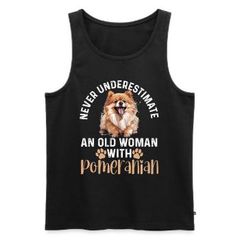 Pomeranian Pom Dog Pom-Pom Never Underestimate An - Männer Premium Bio Tank Top - Schwarz - Vorne - AI Model Male 178 light (178cm)