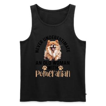 Pomeranian Pom Dog Pom-Pom Never Underestimate An - Männer Premium Bio Tank Top - Schwarz - Vorne - AI Model Male 178 light (178cm)