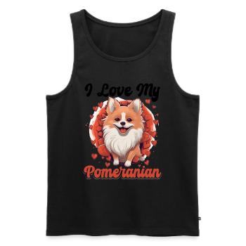 Pomeranian Pom Dog Pom-Pom - I Love my Pomeranian - Männer Premium Bio Tank Top - Schwarz - Vorne - AI Model Male 178 light (178cm)