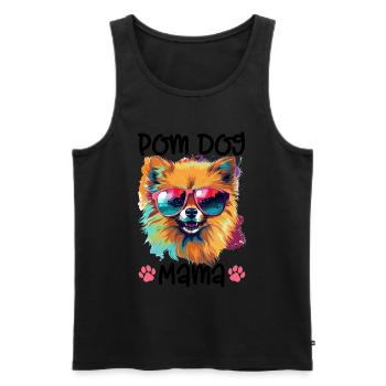 Poméranie Pom Dog Pom-Pom - Pom Dog Mama - Débardeur bio Premium Homme - noir - Devant - AI Model Male 178 light (178cm)