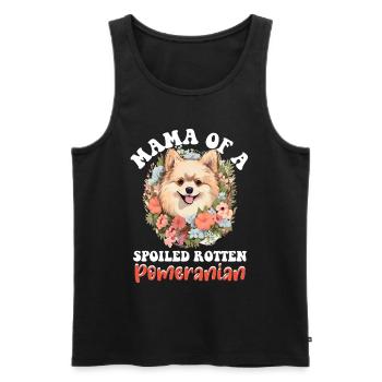 Pomeranian Pom Dog Pom-Pom - Mama of a Spoiled - Männer Premium Bio Tank Top - Schwarz - Vorne - AI Model Male 178 light (178cm)