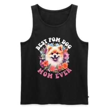 Pomeranian Pom Dog Pom-Pom - Best Pom Dog Mom ever - Männer Premium Bio Tank Top - Schwarz - Vorne - AI Model Male 178 light (178cm)