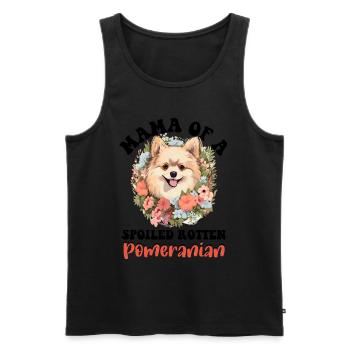 Pomeranian Pom Dog Pom-Pom - Mama of a Spoiled - Männer Premium Bio Tank Top - Schwarz - Vorne - AI Model Male 178 light (178cm)