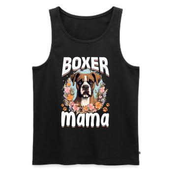 Boxer Chien Race Animal de Compagnie - Boxer Mom - Débardeur bio Premium Homme - noir - Devant - Michal (187cm)