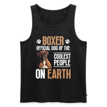 Boxer Race Chien Boxer Chien Officiel - Débardeur bio Premium Homme - noir - Devant - Michal (187cm)
