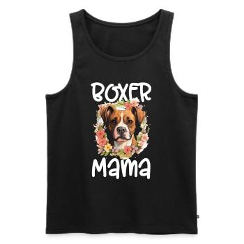 Boxer Chien Race Animal de Compagnie - Boxer Mom - Débardeur bio Premium Homme - noir - Devant - Michal (187cm)