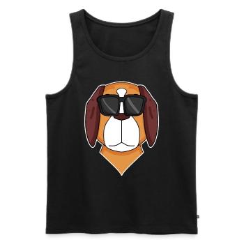 Saint Bernard dog with glasses - cool dog - Men's Premium Organic Tank Top - black - Front - AI Model Male 178 light (178cm)