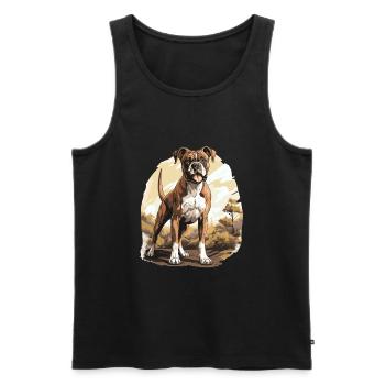 Boxer Dog Breed Pet - Cute Graphic - Men's Premium Organic Tank Top - black - Front - AI Model Male 178 light (178cm)