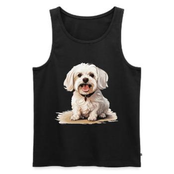 Maltese Dog Breed Pet Cute Graphic - Männer Premium Bio Tank Top - Schwarz - Vorne - Michal (187cm)